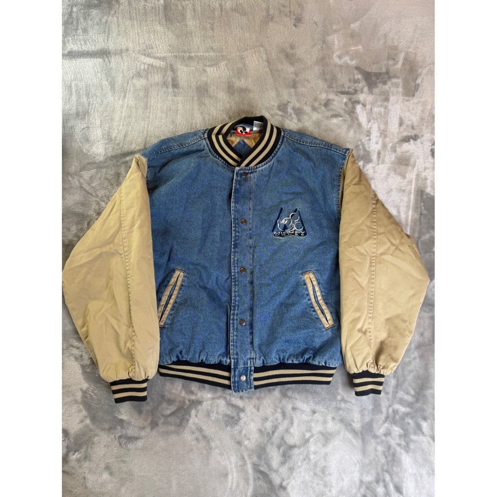 Vtg Walt Disney Theme Parks And Resorts Mickey Mouse Varsity Jacket Sz L